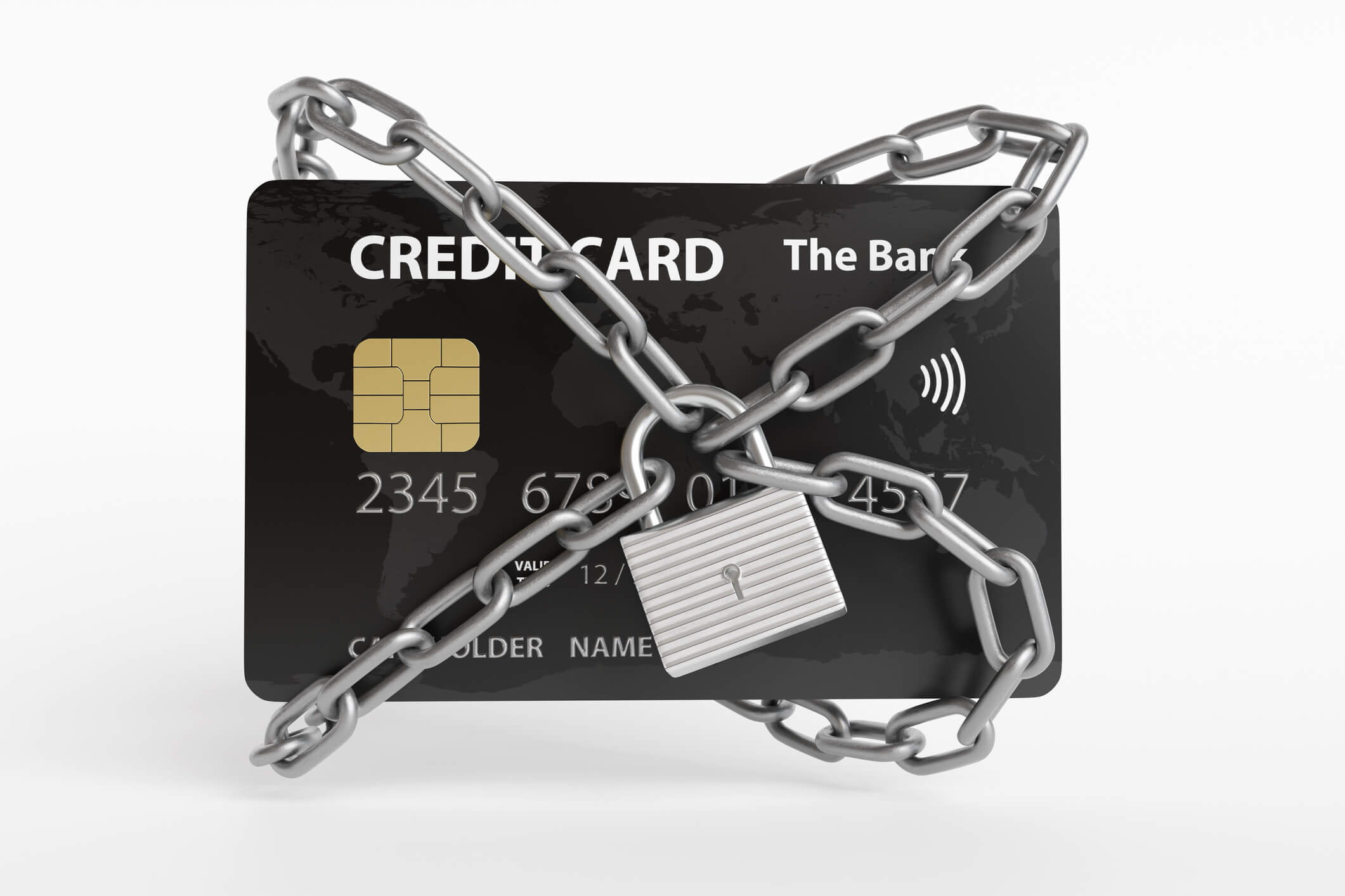 credit card chained up due to credit freeze